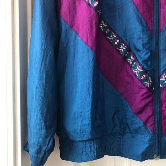 Vintage 80’s Purple Blue Windbreaker sz M - Picture 4 of 10